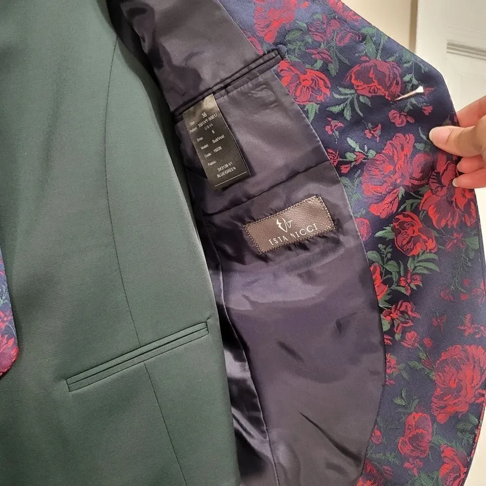 Esta Nicci floral 4 piece prom suit size 38 - Picture 6 of 16